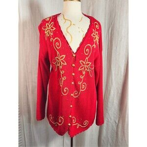 Kathie Lee Cardigan Size L Vintage 80's Corporate Chic Workwear Aesthetic